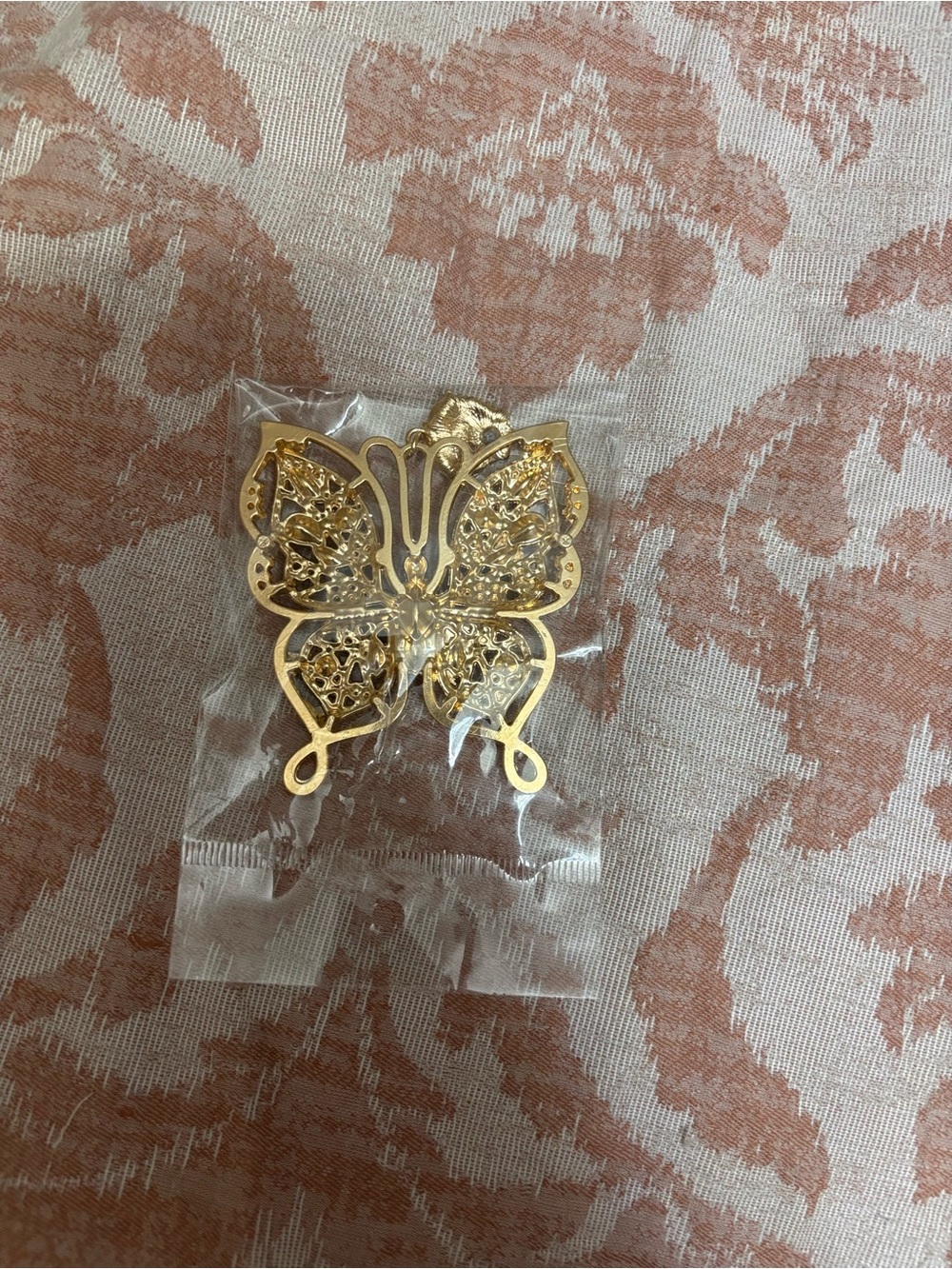 Gold-Tone Multicolor Crystal Butterfly Brooch - Elegant Statement Pin broken - Picture 3 of 4